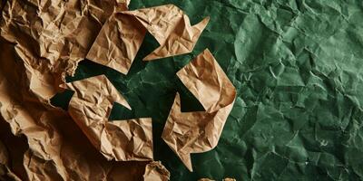 ai généré recyclage symbole sur vert Contexte génératif ai photo