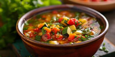 ai généré délicieux légume soupe génératif ai photo