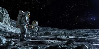 astronaute expédition à le lunaire surface photo
