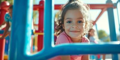 les enfants sur le Jardin d'enfants terrain de jeux photo