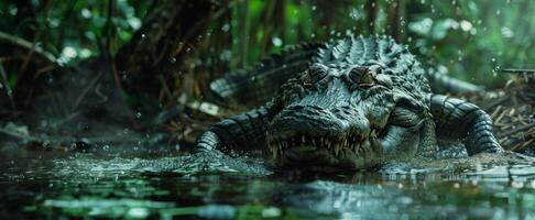 crocodile dans l'eau faune photo