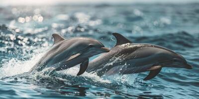 dauphins dans le mer dans le océan photo