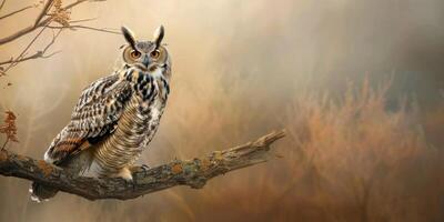 hibou sur une branche tif photo