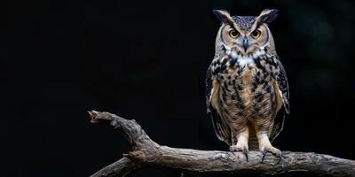 hibou sur une branche tif photo