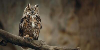 hibou sur une branche tif photo