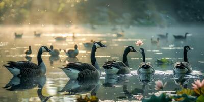 sauvage oies dans le sauvage photo