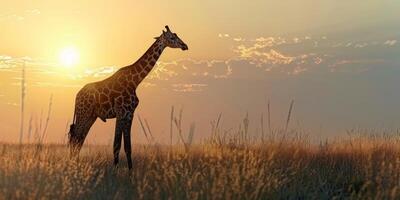 girafe dans le savane photo