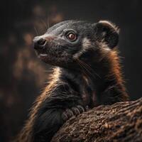 mon chéri blaireau dans le forêt faune photo