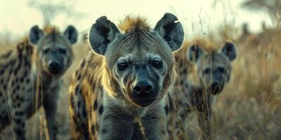 pack de hyènes dans le sauvage photo