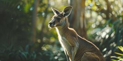 kangourou dans le forêt photo