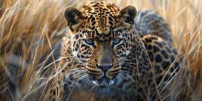 léopard sur flou Contexte faune photo