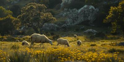 moutons dans les pâturages photo