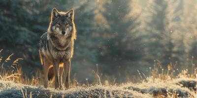 Loup dans le forêt dans le sauvage photo