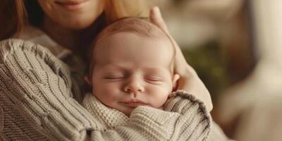 mère avec sa bébé enfant photo