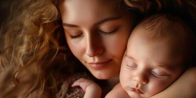 mère avec sa bébé enfant photo