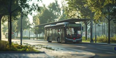 autobus Publique transport sur une ville rue photo