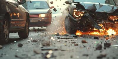 accident de voiture sur la route photo