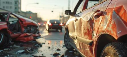 accident de voiture sur la route photo