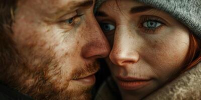 Jeune couple fermer portrait photo