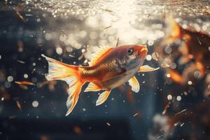 poisson rouge éclabousser dans le l'eau photo