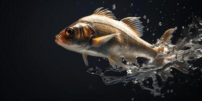 poisson sauter en dehors de le l'eau éclabousser photo