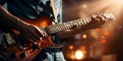 guitariste en jouant guitare photo