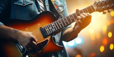 guitariste en jouant guitare photo