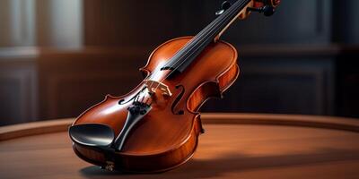 violon sur une foncé flou Contexte photo