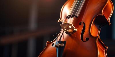 violon sur une foncé flou Contexte photo