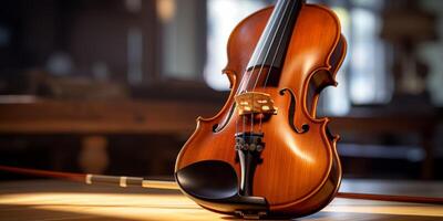 violon sur une foncé flou Contexte photo