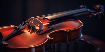 violon sur une foncé flou Contexte photo