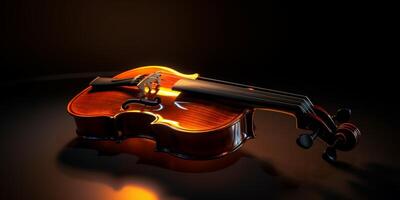 violon sur une foncé flou Contexte photo