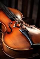 violon sur une foncé flou Contexte photo