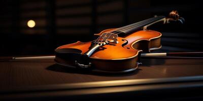 violon sur une foncé flou Contexte photo