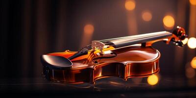 violon sur une foncé flou Contexte photo