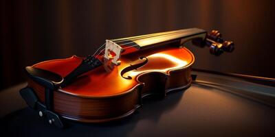 violon sur une foncé flou Contexte photo