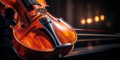 violon sur une foncé flou Contexte photo