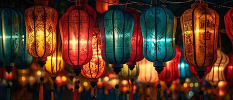 coloré brillant magnifique lanternes photo