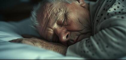 personnes âgées homme en train de dormir pacifiquement photo