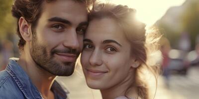 couple dans l'amour fermer portrait photo