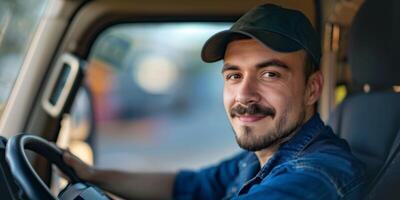 chauffeur conduite une un camion photo