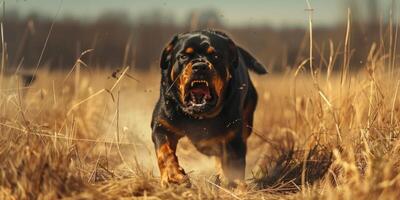 en colère rottweiler chien aboiement photo