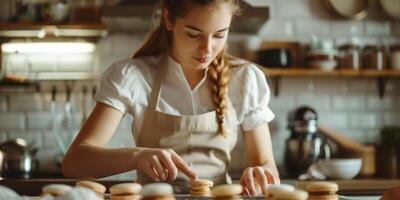 femme cuisson biscuits photo