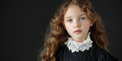 enfant fille de le 19e siècle ancien mode photo