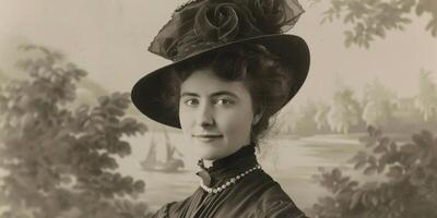 femme dans robe 19e siècle stylisation ancien photo