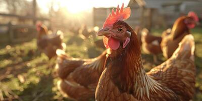 poulets sur le ferme photo