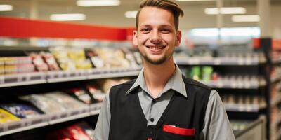 supermarché ouvrier portrait photo