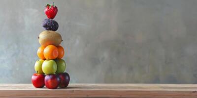 pyramide de des fruits en bonne santé en mangeant photo