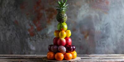 pyramide de des fruits en bonne santé en mangeant photo