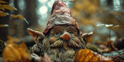 gnome dans le forêt photo